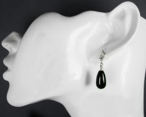 Kolczyki perła kryształ Swarovski Elements Mystic Black