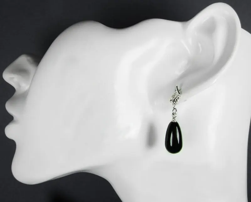 Kolczyki perła kryształ Swarovski Elements Mystic Black