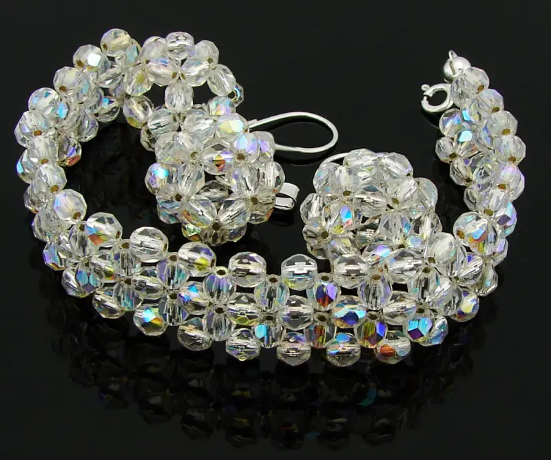 komplet silver crystal ab