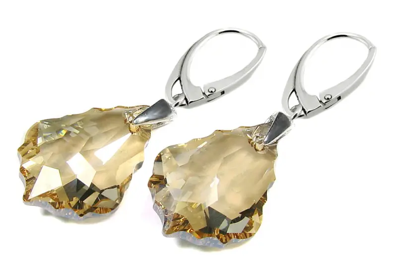 Kolczyki kryształ Swarovski Elements Golden Shadow