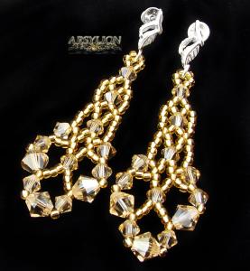 Kolczyki kryształ Swarovski Elements Golden Shadow