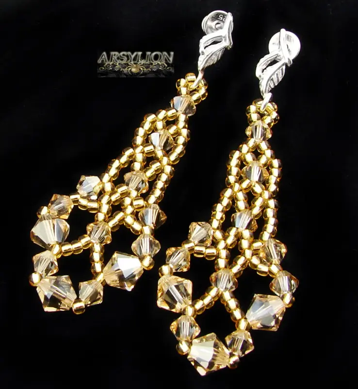 Kolczyki kryształ Swarovski Elements Golden Shadow