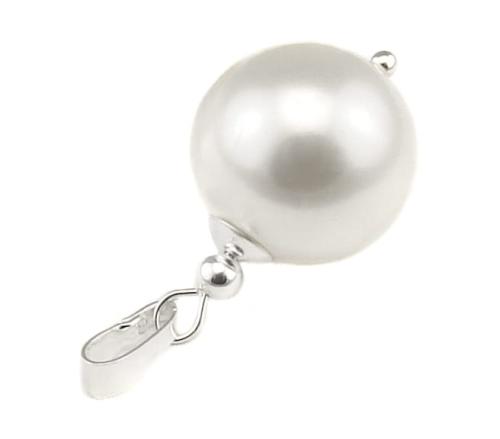 zawieszka 14mm kryształowa perła kolor White