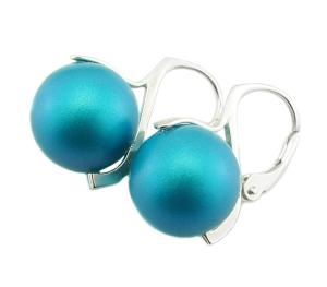 ARSYLION kolczyki z perłami iridescent dark turquoise 753