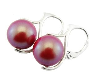 ARSYLION kolczyki z perłami pearlscent red 823