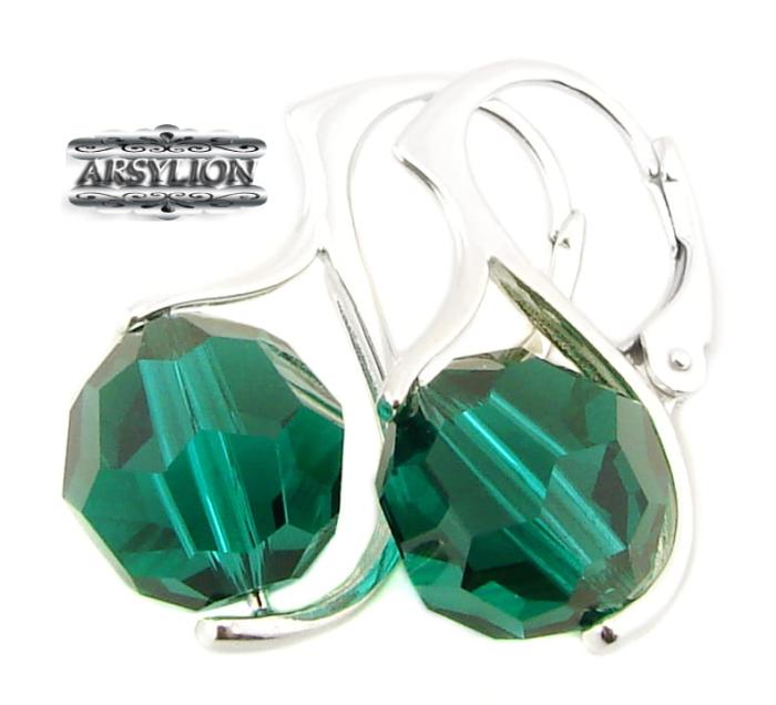 Kolczyki kryształ Swarovski Elements Emerald