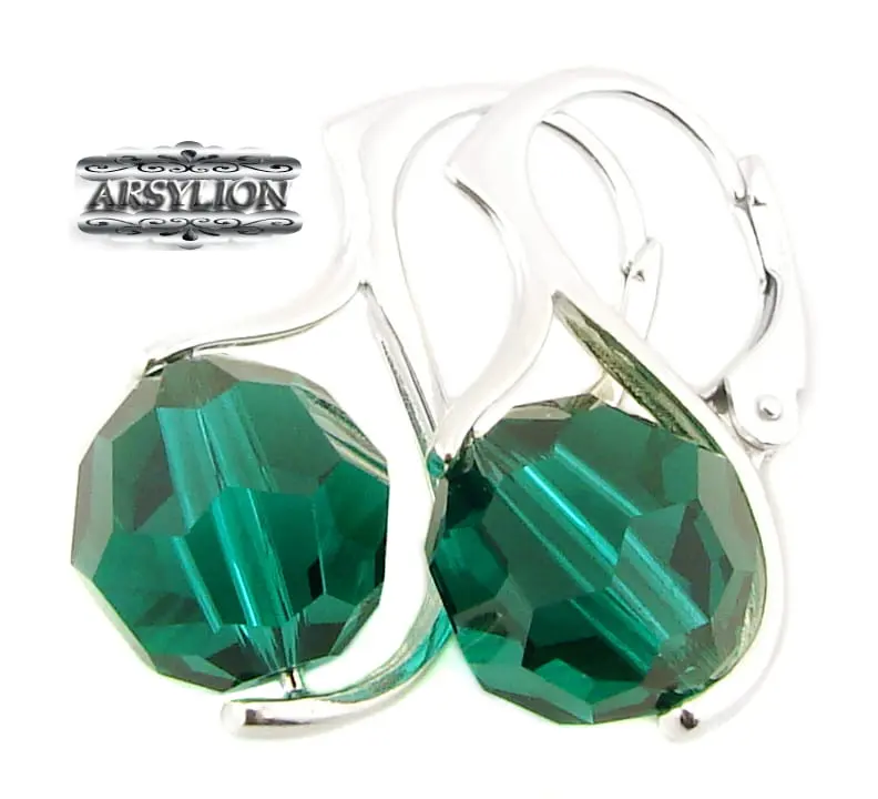 Kolczyki kryształ Swarovski Elements Emerald
