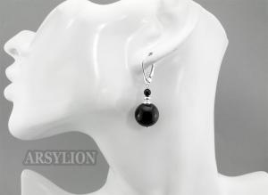 kolczyki mystic black 1,4cm perły