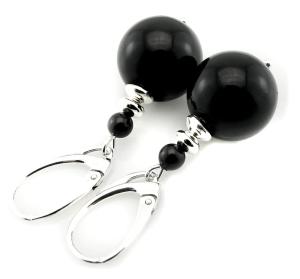 kolczyki mystic black 1,4cm perły