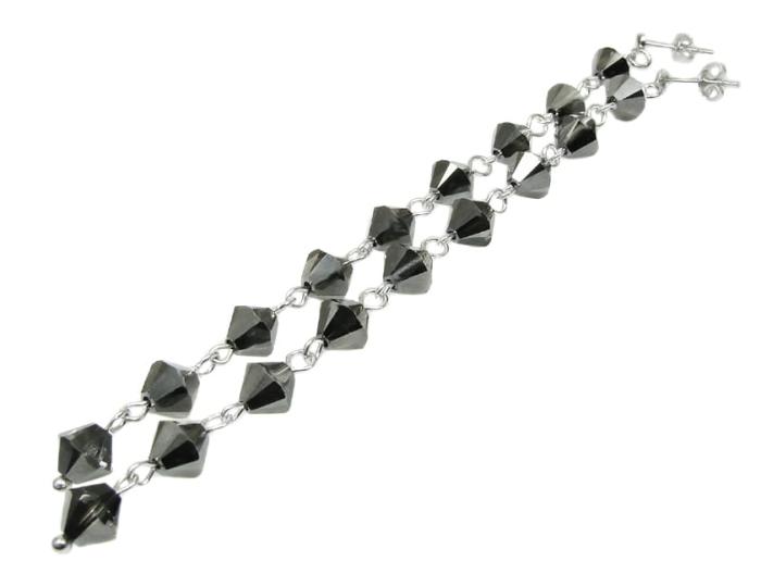 kolczyki z oryginalnymi kryształkami Silver night