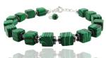ARSYLION zielona bransoletka malachit z hematytem 716