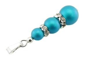 zawieszka kryształowymi perłami  Iridescent Dark Turquoise  cyrkonie