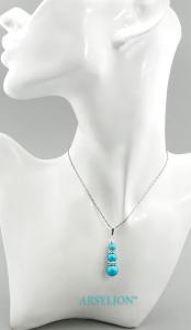 zawieszka kryształowymi perłami  Iridescent Dark Turquoise  cyrkonie