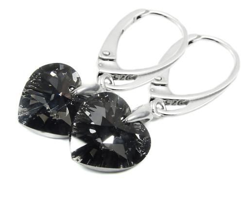 Kolczyki z oryginalnymi kryształkami Silver Night