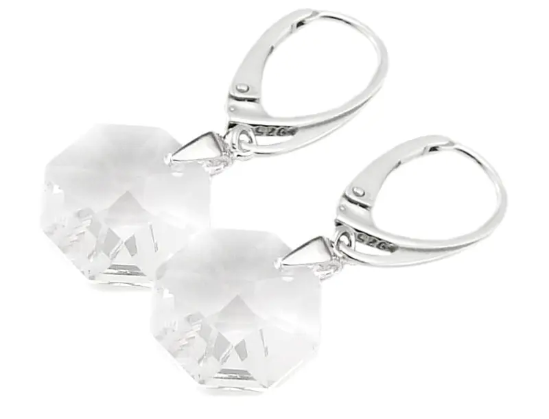 kolczyki z oryginalnymi kryształkami Crystal octagon