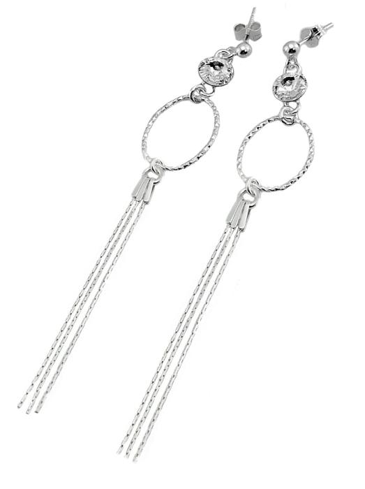 kolczyki diament owale z kryształkiem rivoli crystal f i łańcuszkami cardano