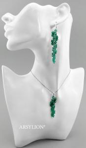 szmaragdowy komplet z kryształkami Emerald