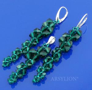 szmaragdowy komplet z kryształkami Emerald