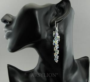 kolczyki gałązki z oryginalnymi czeskimi kryształkami Crystal AB
