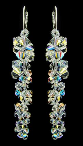 kolczyki gałązki z oryginalnymi czeskimi kryształkami Crystal AB