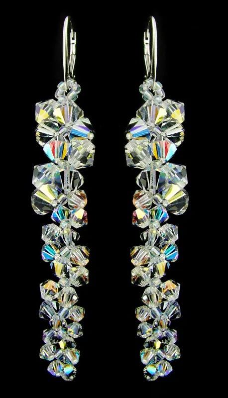 kolczyki gałązki z oryginalnymi czeskimi kryształkami Crystal AB