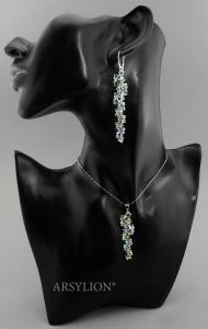 opalizujący komplet z czeskimi kryształkami Crystal AB