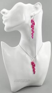 komplet z kryształkami Fuchsia