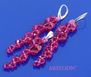 komplet z kryształkami Fuchsia