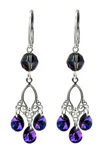 ARSYLION kolczyki z kryształkami Heliotrope 