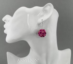 kolczyki kule heavy metal fuchsia