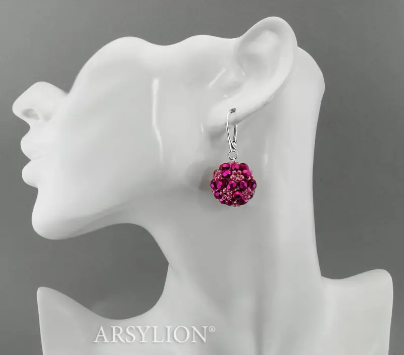 kolczyki kule heavy metal fuchsia