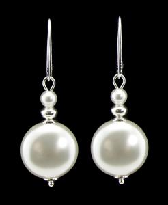 kolczyki coin crystals pearls white