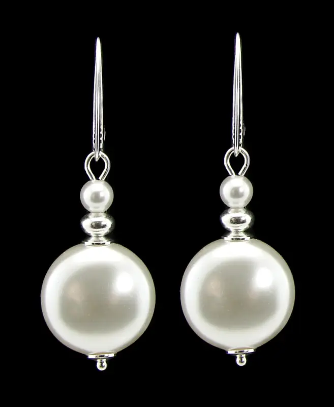 kolczyki coin crystals pearls white