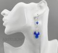 długie kolczyki z oryginalnymi kryształkami majestic blue na filigranie