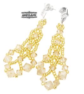 Kolczyki kryształ Swarovski Elements Golden Shadow