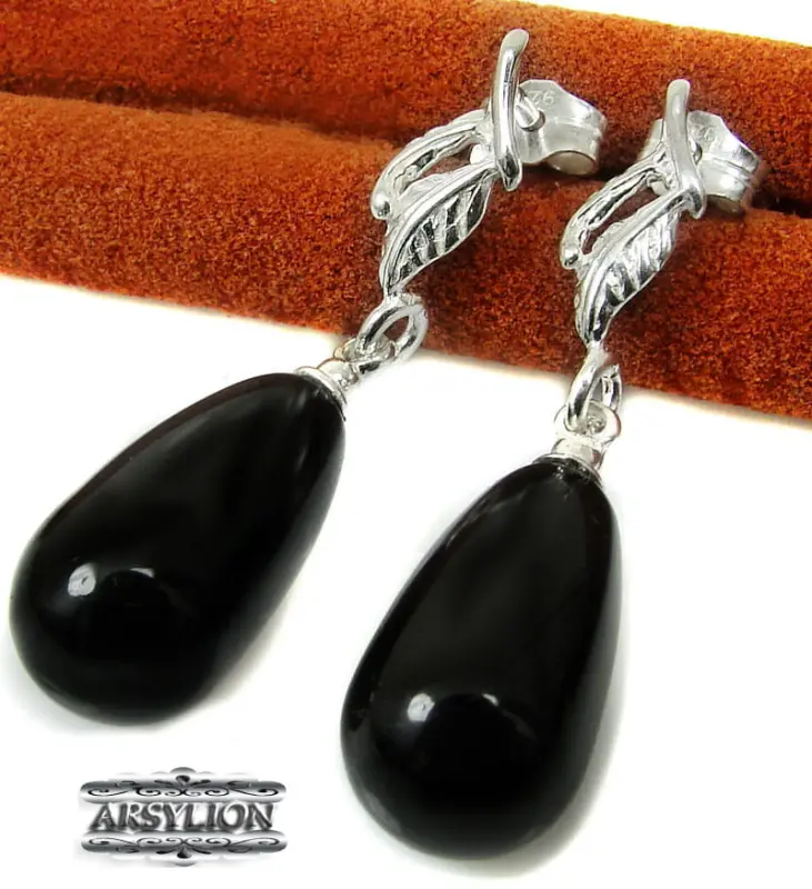 Kolczyki perła kryształ Swarovski Elements Mystic Black