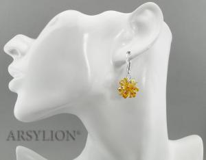 żółte kolczyki jeżykowe kule topaz ab rizo