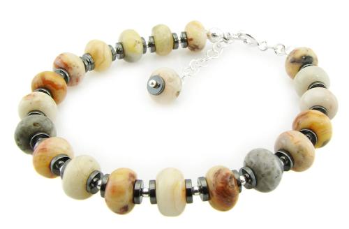 srebrna bransoletka agat crazy lace