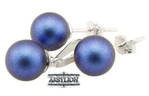 Komplet perła kryształ Swarovski Elements Iridescent Dark Blue