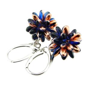 ARSYLION kolczyki jeżykowe kule szafirowo złote 125