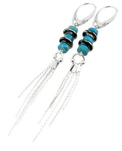 ARSYLION turkusowe kolczyki jaspis cesarski z hematytem 1263