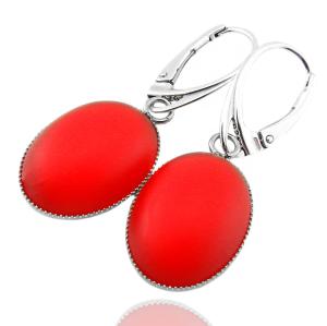 ARSYLION czerwone kolczyki z kaboszonami Lunasoft cherry 530