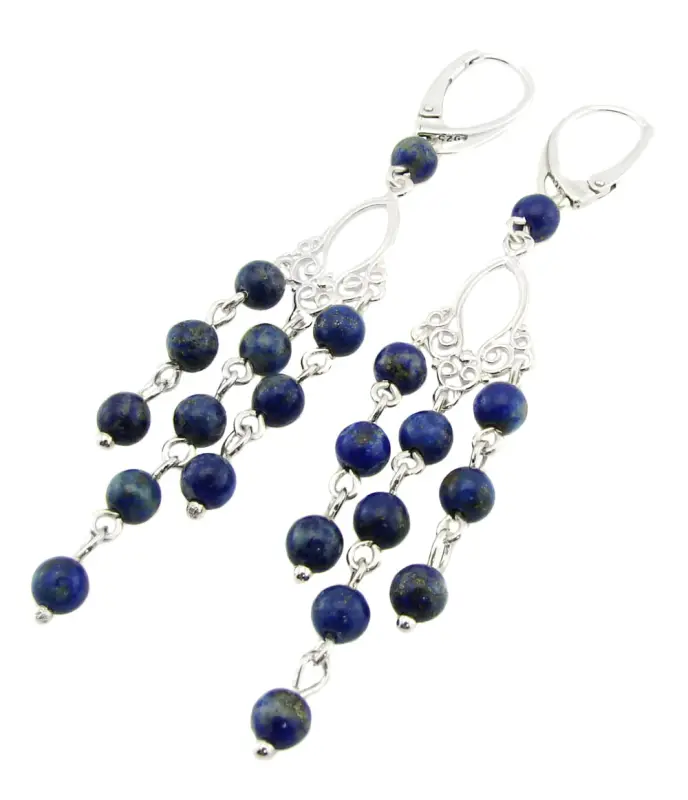 kolczyki lapis lazuli na filigranie