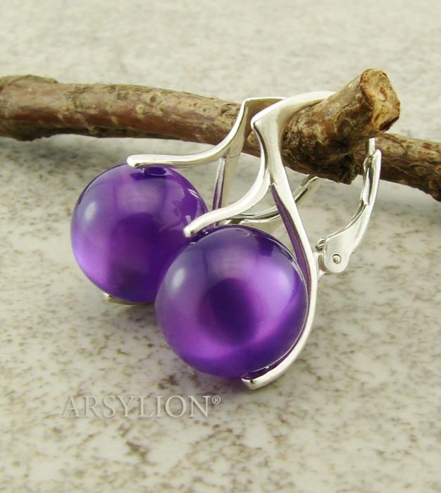kolczyki lucido polaris kule 12mm purple
