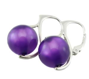 ARSYLION zielone kolczyki kule Lucido Polaris purple 80