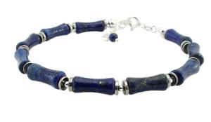 ARSYLION srebrna bransoletka klepsydry lapis lazuli z hematytem 501