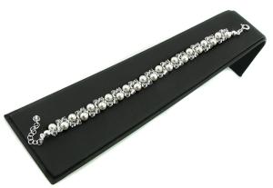 bransoletka z oryginalnymi kryształkami Crystal i perełkami white