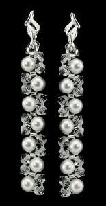 kolczyki z oryginalnymi kryształkami Crystal i perełkami White