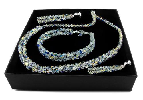 Komplet z opalizującymi kryształkami Crystal AB