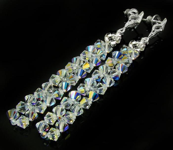 kolczyki z opalizujących kryształków Crystal AB